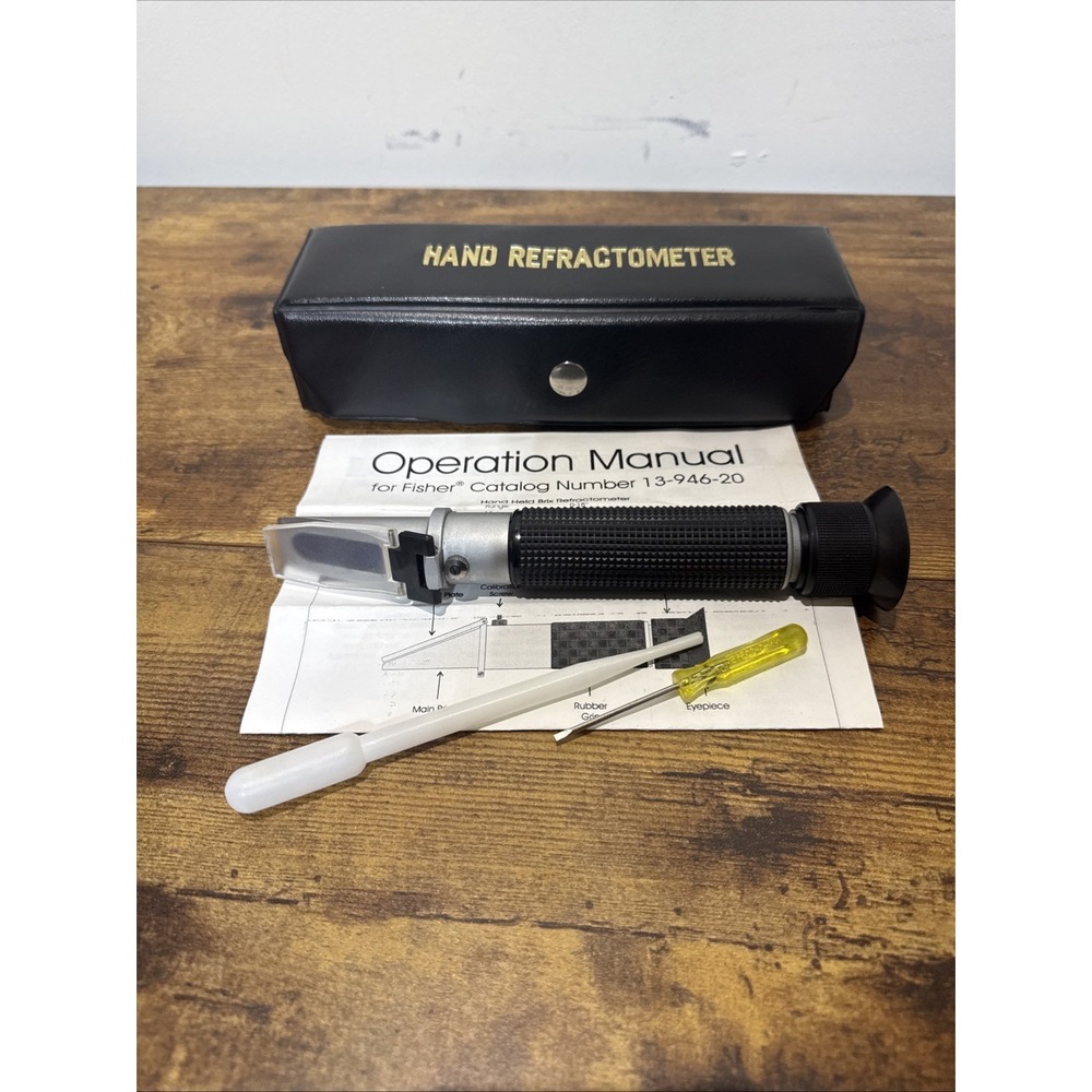 Fisher Scientific Hand Refractometer 13-946-20 Brix 0-18% ATC w/ Case Untested